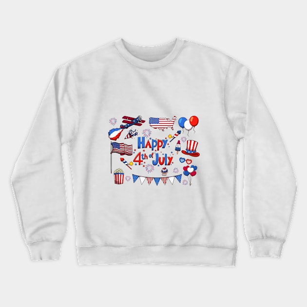 Happy 4th of July Crewneck Sweatshirt by TheMaskedTooner